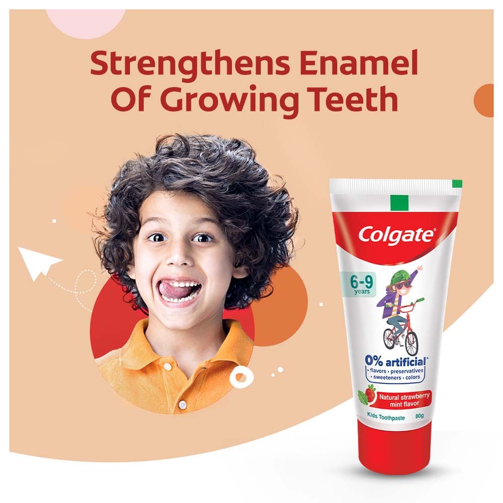 Colgate Toothpaste Natural Strawberry Mint Kids For | 6 - 9 years
