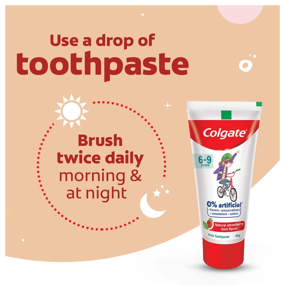 Colgate Toothpaste Natural Strawberry Mint Kids For | 6 - 9 years