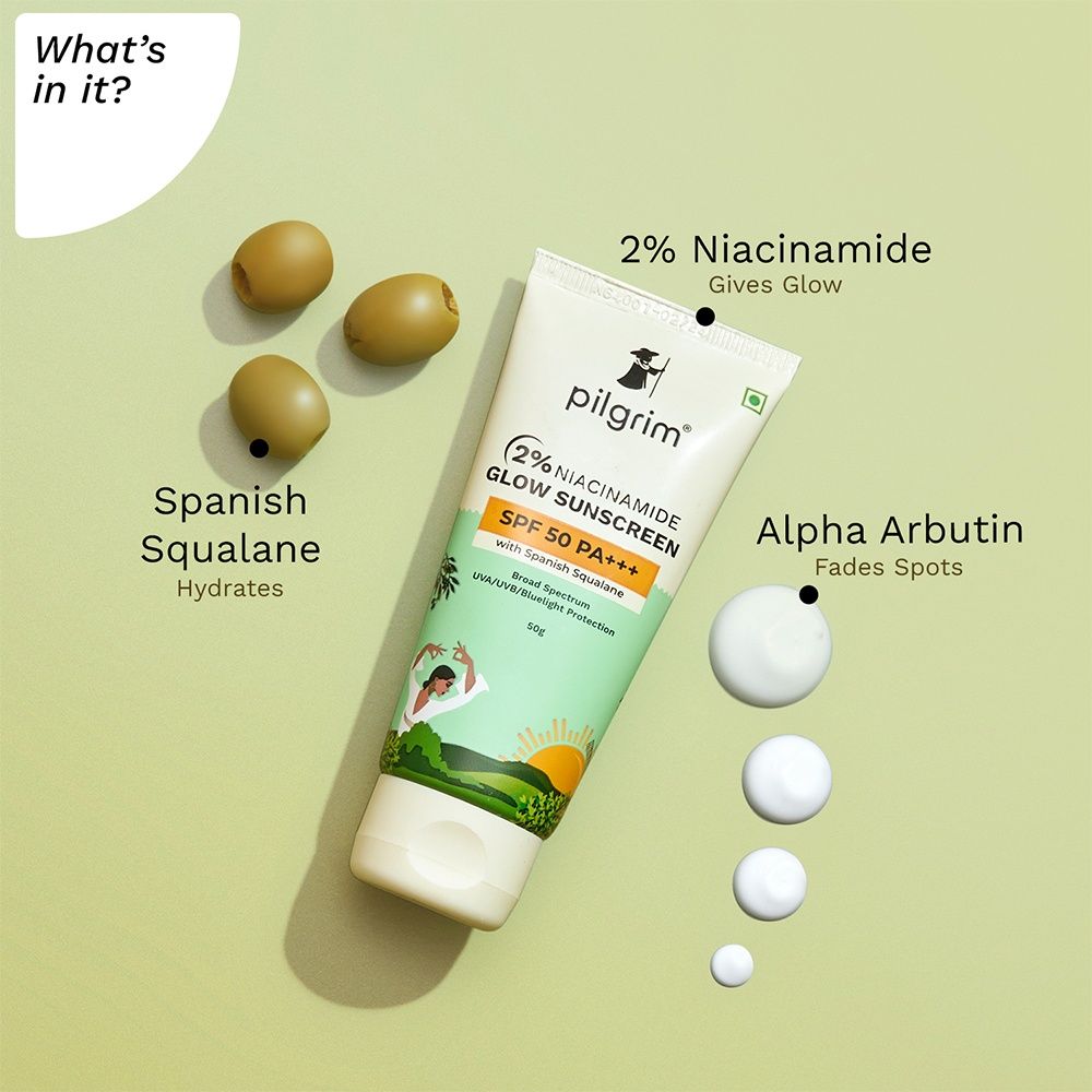 Pilgrim 2% Niacinamide Glow Sunscreen Spf 50 Pa+++