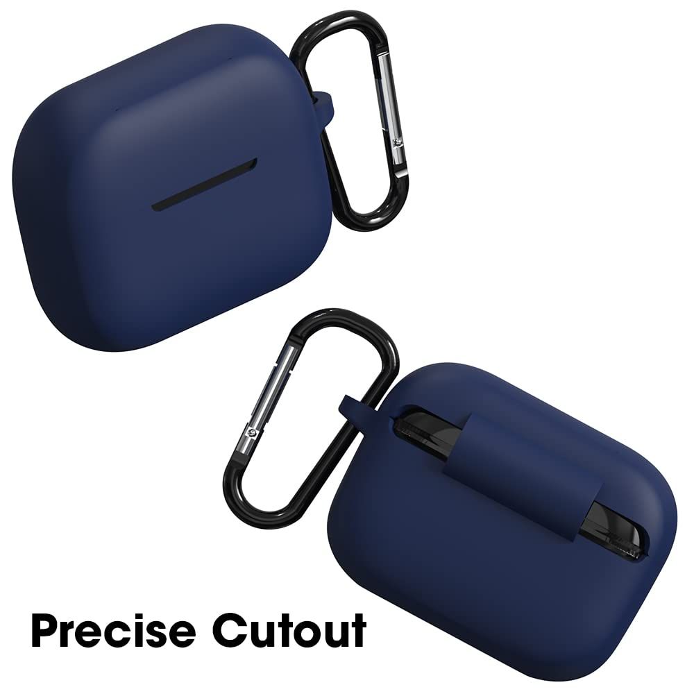 Sounce Earphone Case Cover Compatible with Boat Airdopes 163 / Airdopes 161, Soft Silicone Skin Case Cover Shock-Absorbing Protective Case with Keychain-Blue