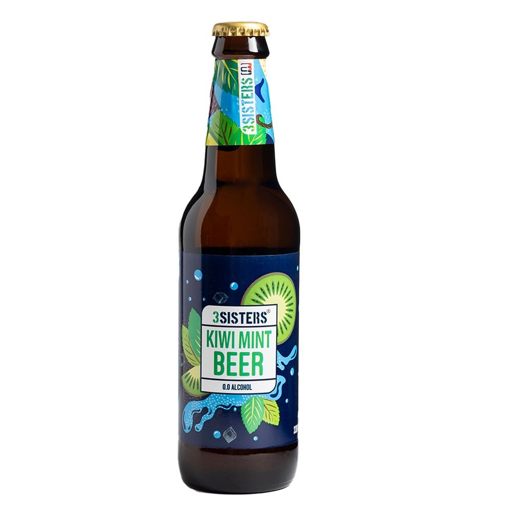 3SISTERS Non Alcoholic Beer - Kiwi Mint Flavour 330 ml X 2 Combo