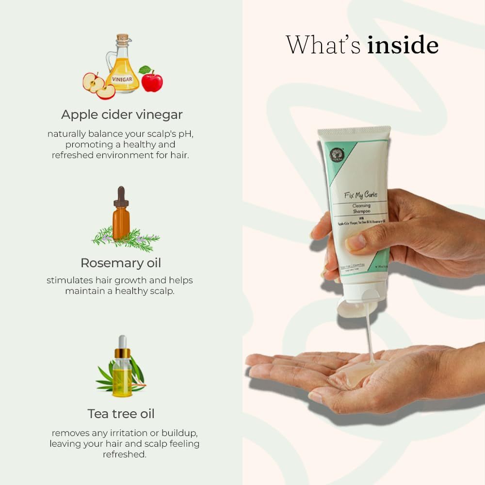 Fix My Curls Cleansing Shampoo | Curly, Wavy, Frizzy Hair|Anti-Dandruff, Sulphate Free