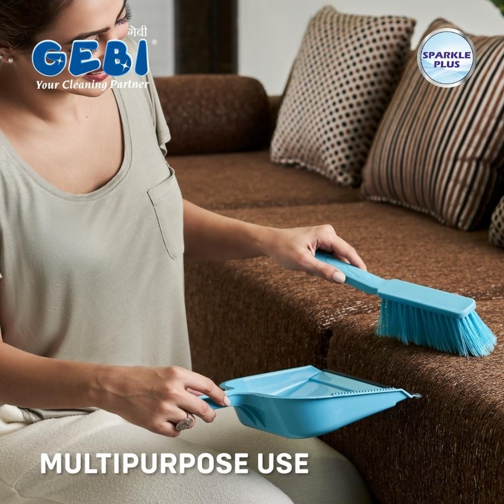 Gebi Sparkle Plus Super Clean Dustpan Set with Brush