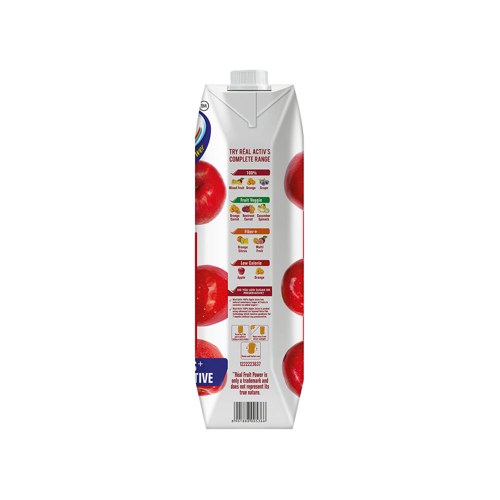 Dabur Real Activ 100% Apple Juice | Tetrapack 1 l Combo