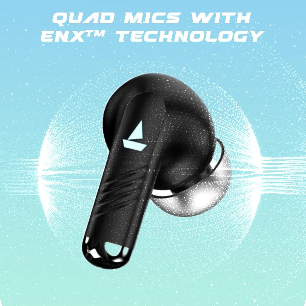 boAt Immortal 101 TWS Earbuds for Gaming w/ 30H Playtime, BEAST Mode & RGB LEDs (Black Sabre)