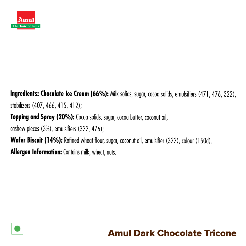 Amul Ice Cream Tricone Dark Choco Ice Cream Cone