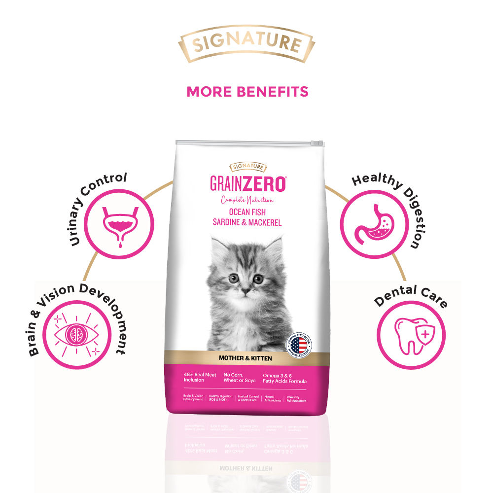 Signature Grain Zero Kitten Dry Cat Food Free With Container