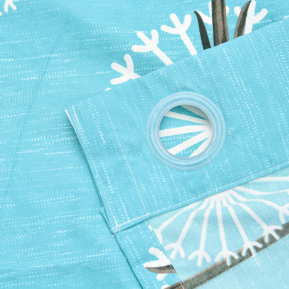 BAY6 Polyester Window Curtains - Set of 2 - Windows (5x4 ft) - Light Blue
