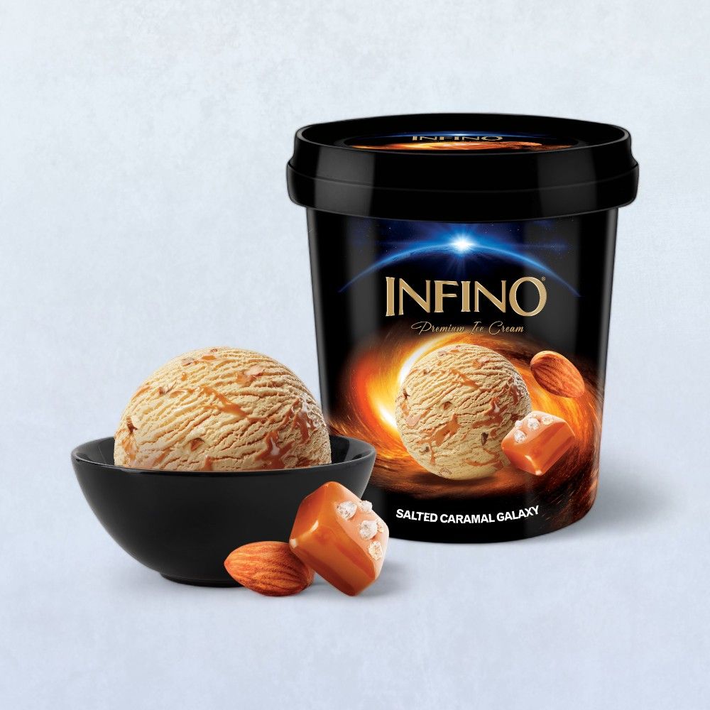 Infino Salted Caramel Galaxy Ice Cream Cup 125 ml Combo
