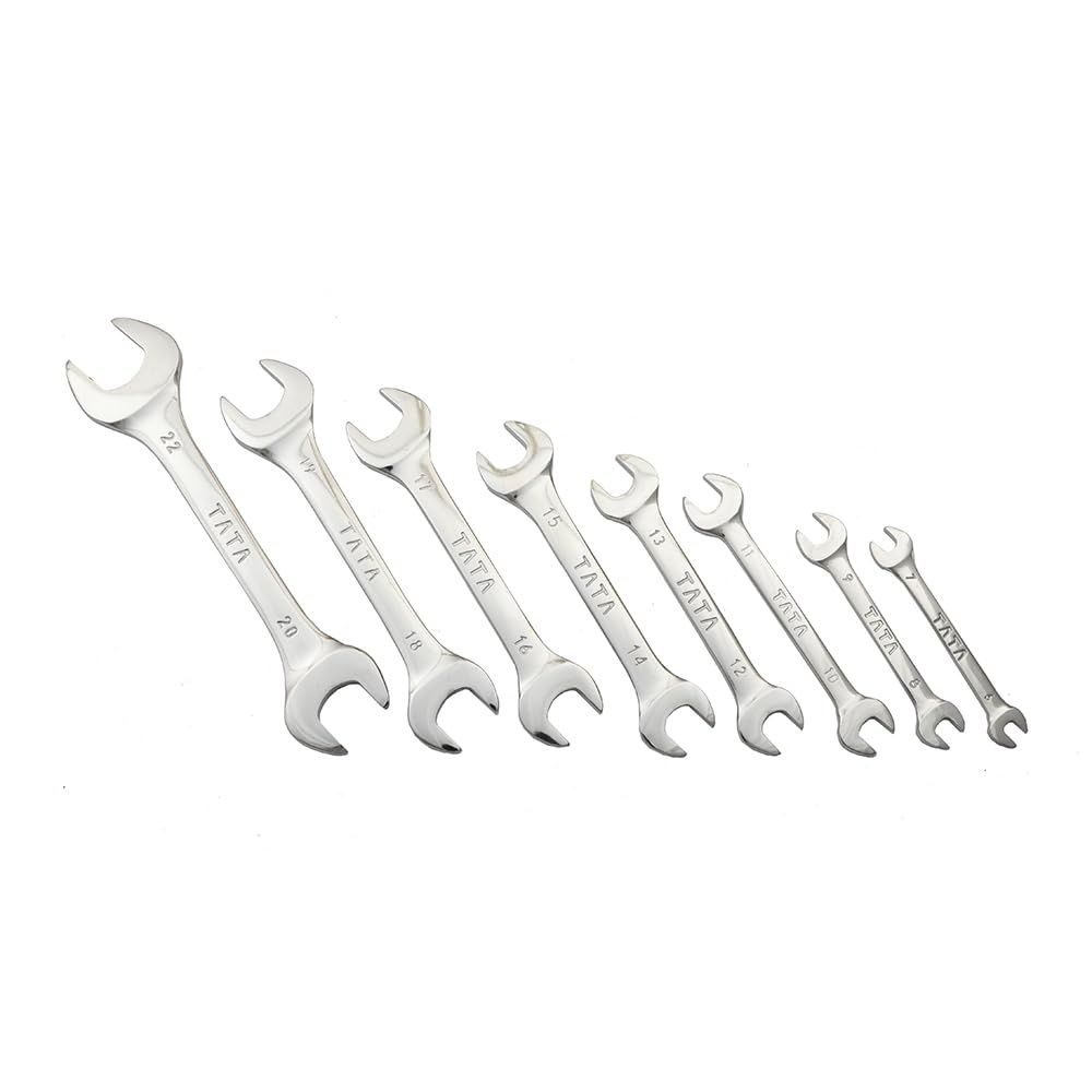 Agrico Tata Chrome Vanadium Steel Open Jaw Spanner Set/Tool Kit Multipurpose Chrome Plating Doe