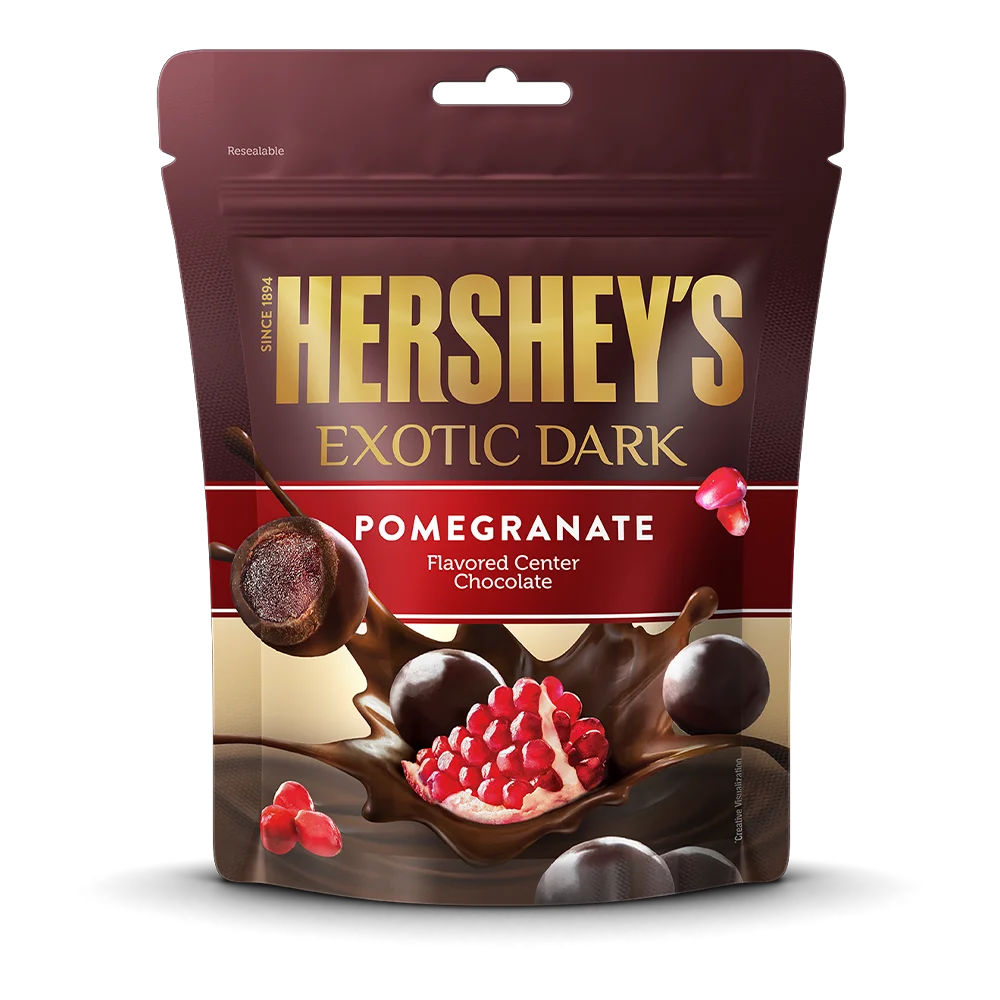 Hershey's Exotic Dark Pomegranate Chocolate Share Bag 100 g Combo