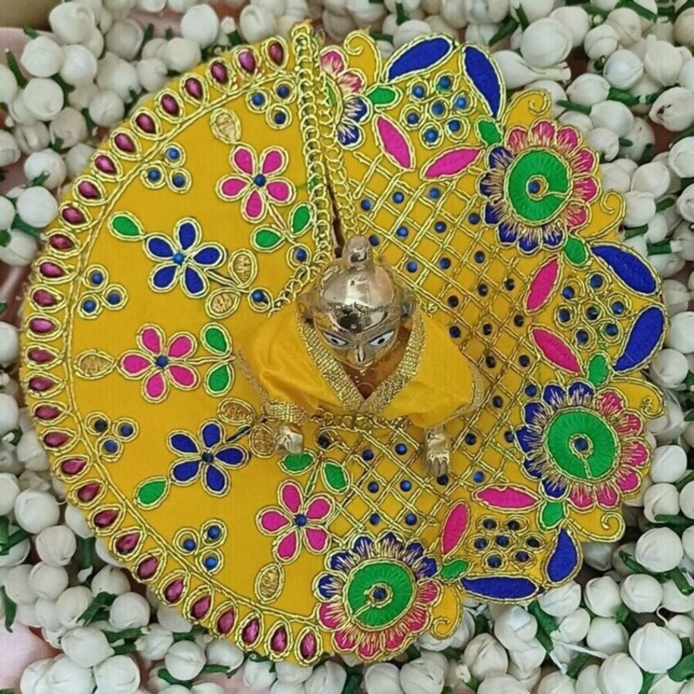 Gullak Laddoo Gopal Poshak | Size 4 | 8 inch - Yellow