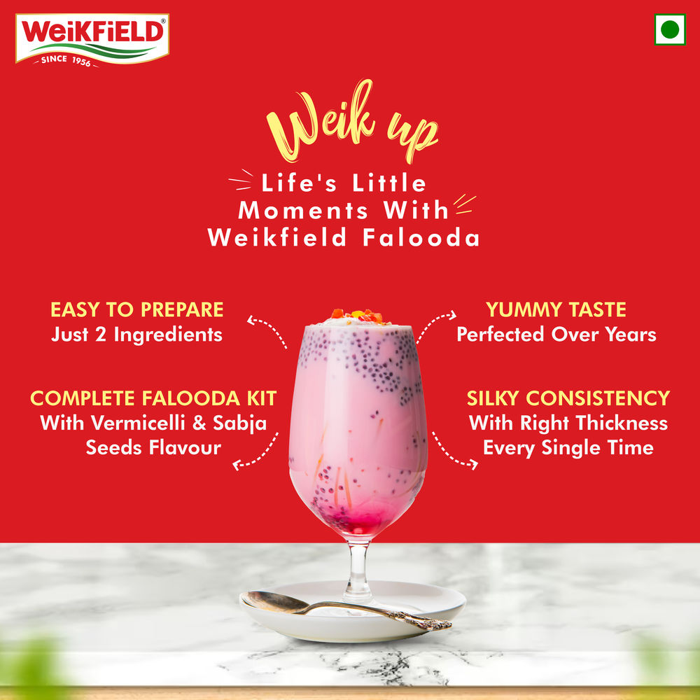 Weikfield Falooda Mix Strawberry Flavour Pouch