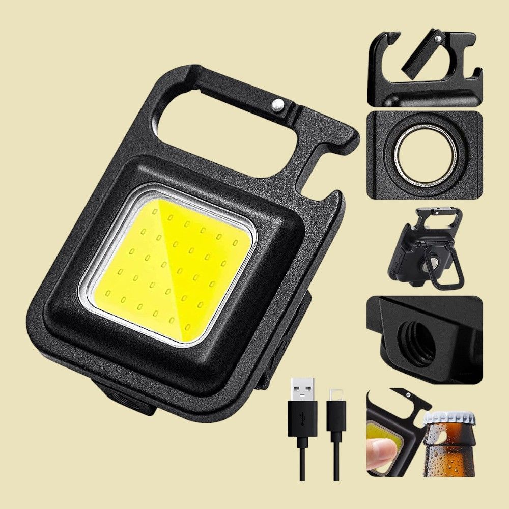 DesiDiya 800 Lumen Rechargeable Cob Keychain Work Light With 3 Lighting Modes