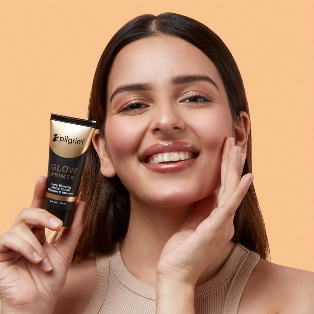 Pilgrim Glow Primer Lightweight Gel Based with Vit C+E Infused, for Matte Finish & Blurs Pores