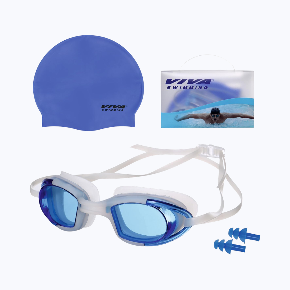 Classic Distributor All-in-One Swimming Kit: Cap, Goggles & Ear Plug 1 pc Combo
