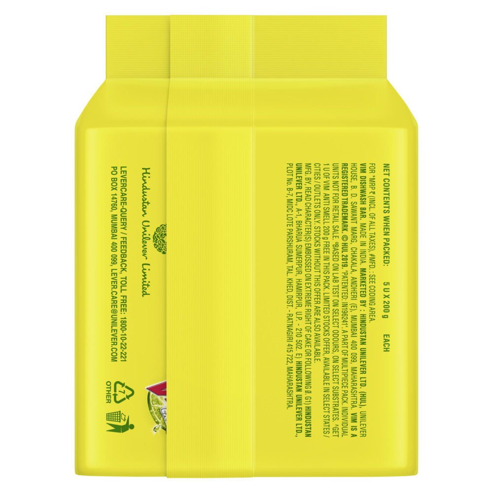 Vim Anti Smell Dishwash Bar Multipack 1 kg Combo
