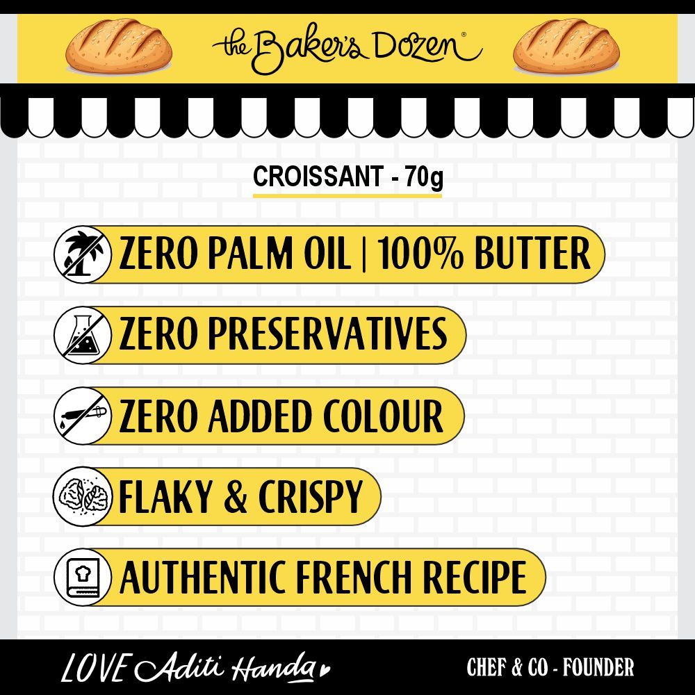 The Baker's Dozen 100% Real Butter Croissant with No Preservative 70 g Combo
