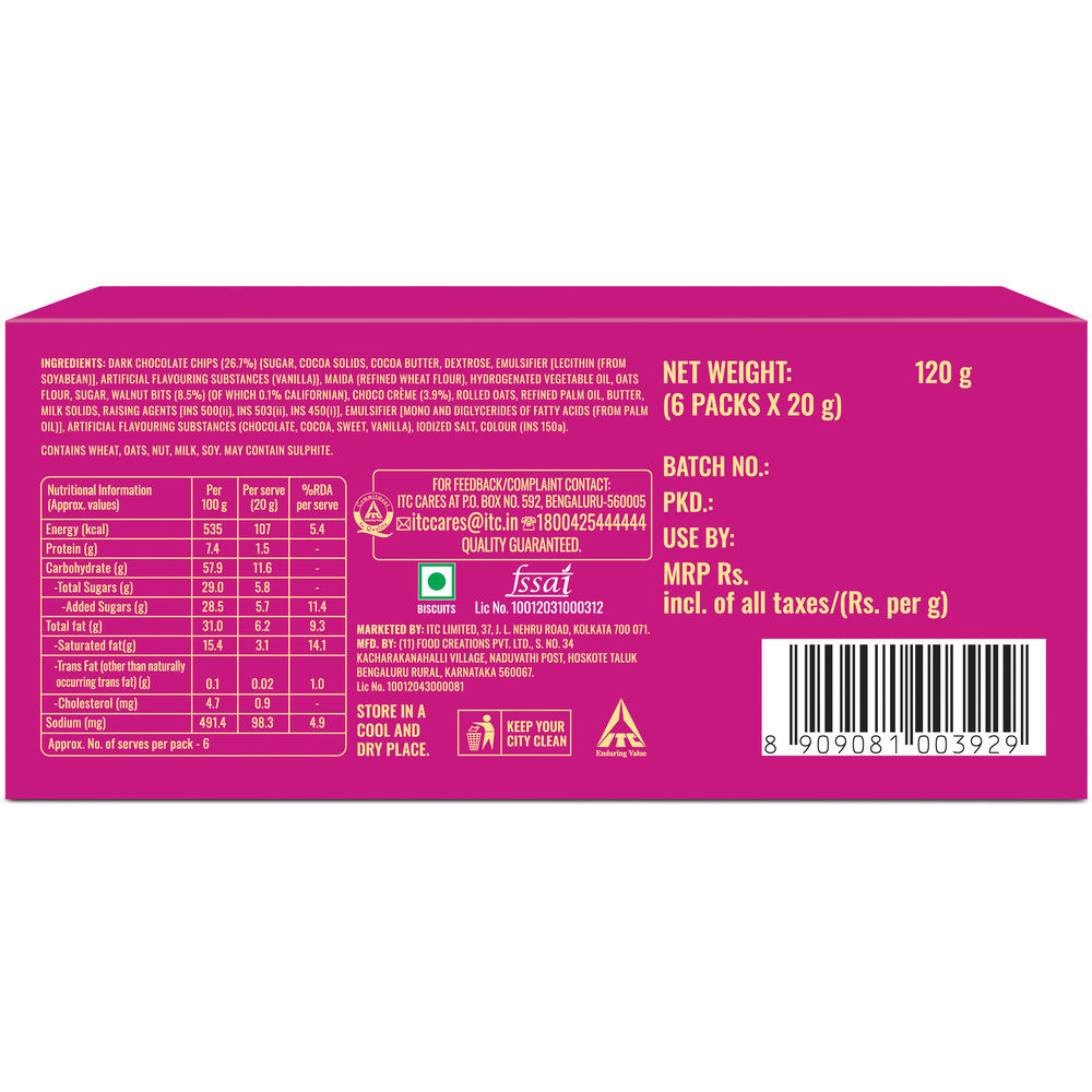 Sunfeast Baked Creations Walnut & Choco Chip 120 g Combo