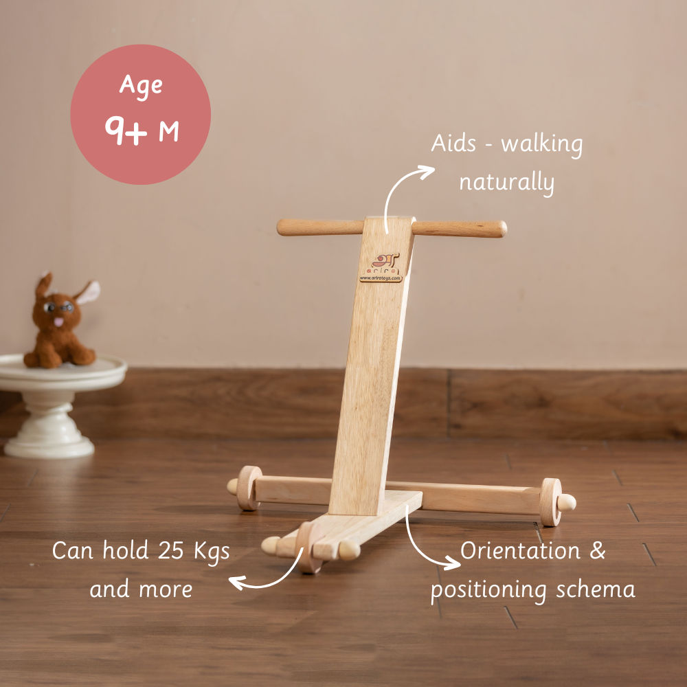 Ariro Toys Traditional Push Wagon-Natural