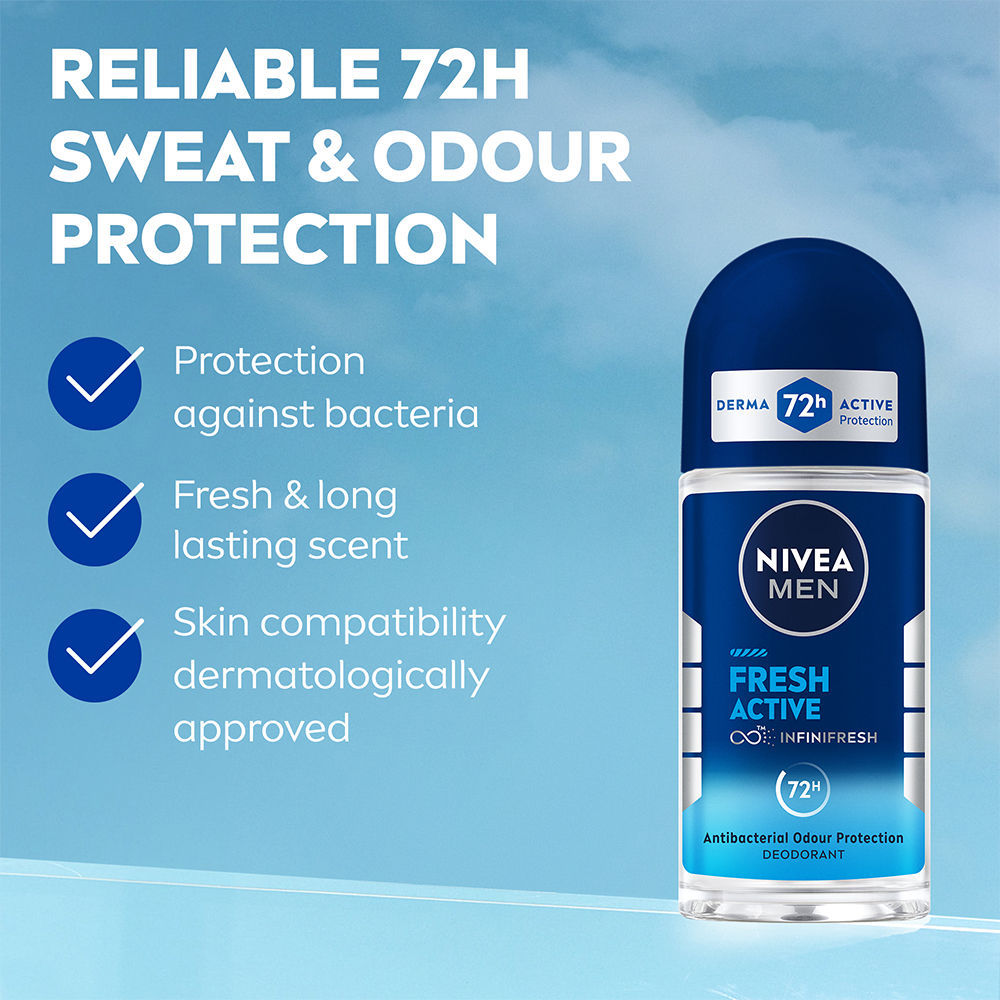 Nivea Fresh Active Underarm Roll On 72h Protection