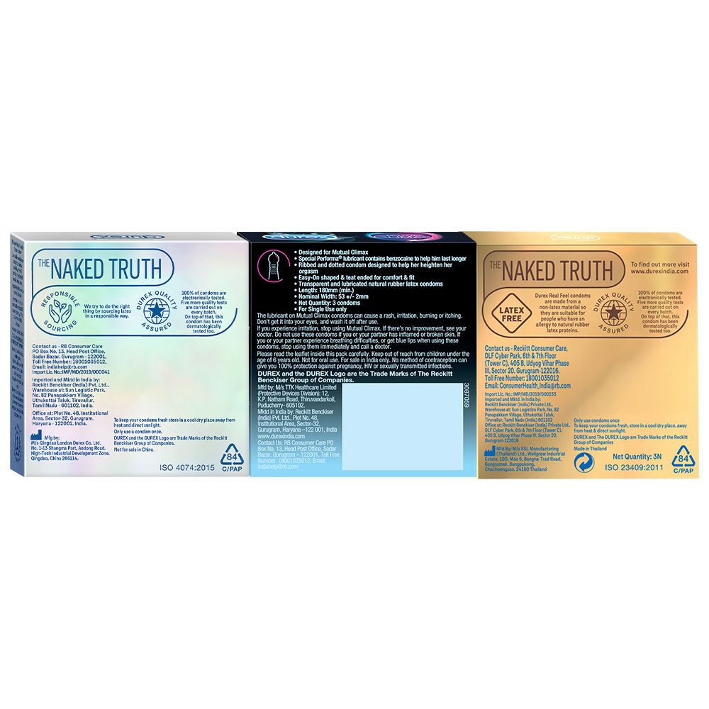 Durex Skin-On-Skin Real Feel Condom Ultra Thin Condom (Pack Of 3) Combo
