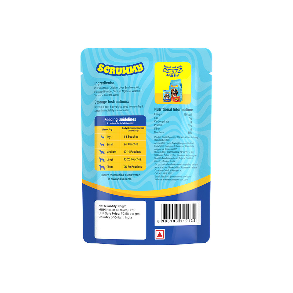 Scrummy Chicken & Egg Dog Wet FOOD 85 g X 3 Combo