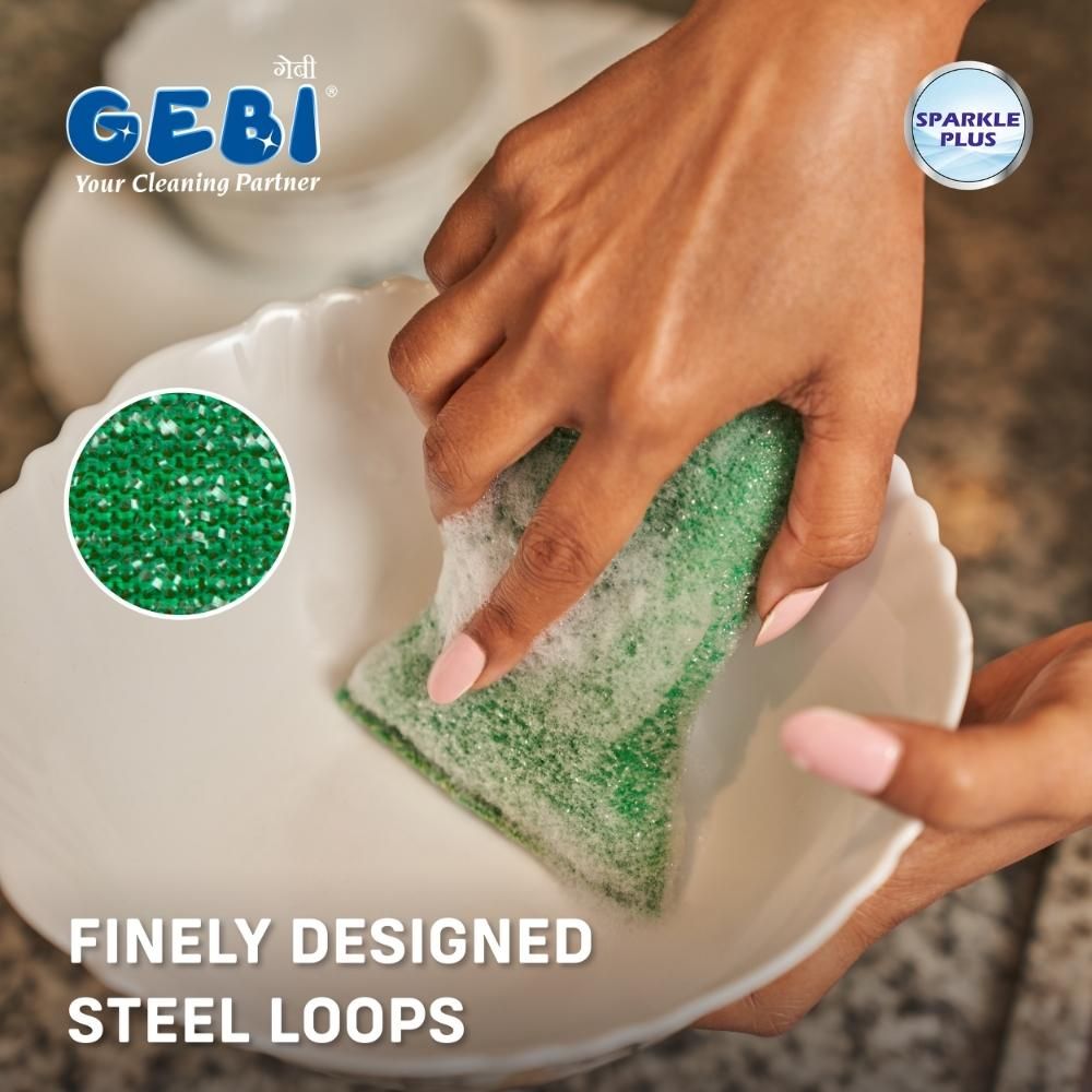 Gebi Sparkle Plus Shiny Kitchen Scrubber - 2Pc Pack