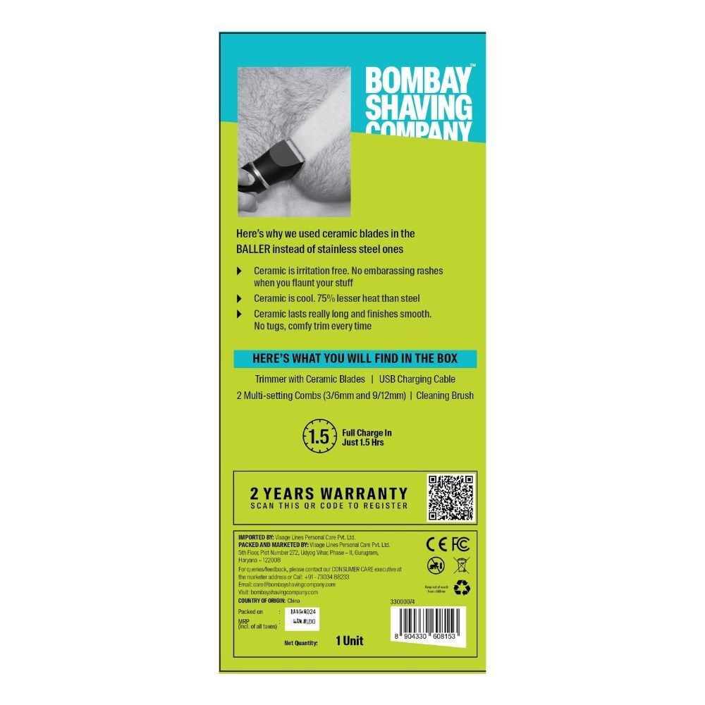 Bombay Shaving Company Balls Trimmer | Type-C Charging |Baller| Body Groomer