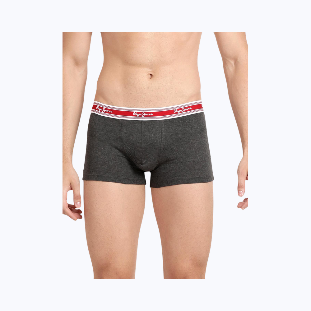 Pepe Jeans Men's Solid Charcoal Melange Trunk - L