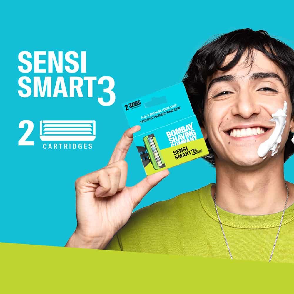 Cartridge For Bombay Shaving Company Sensi Smart 3 Razor| Curved Blades Ensure Precise, Safe, And Smooth Shaves