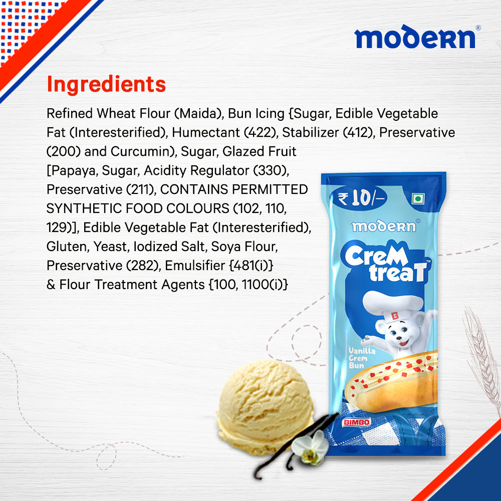 Modern Cremtreat Vanilla Cream Bun 50 g Combo
