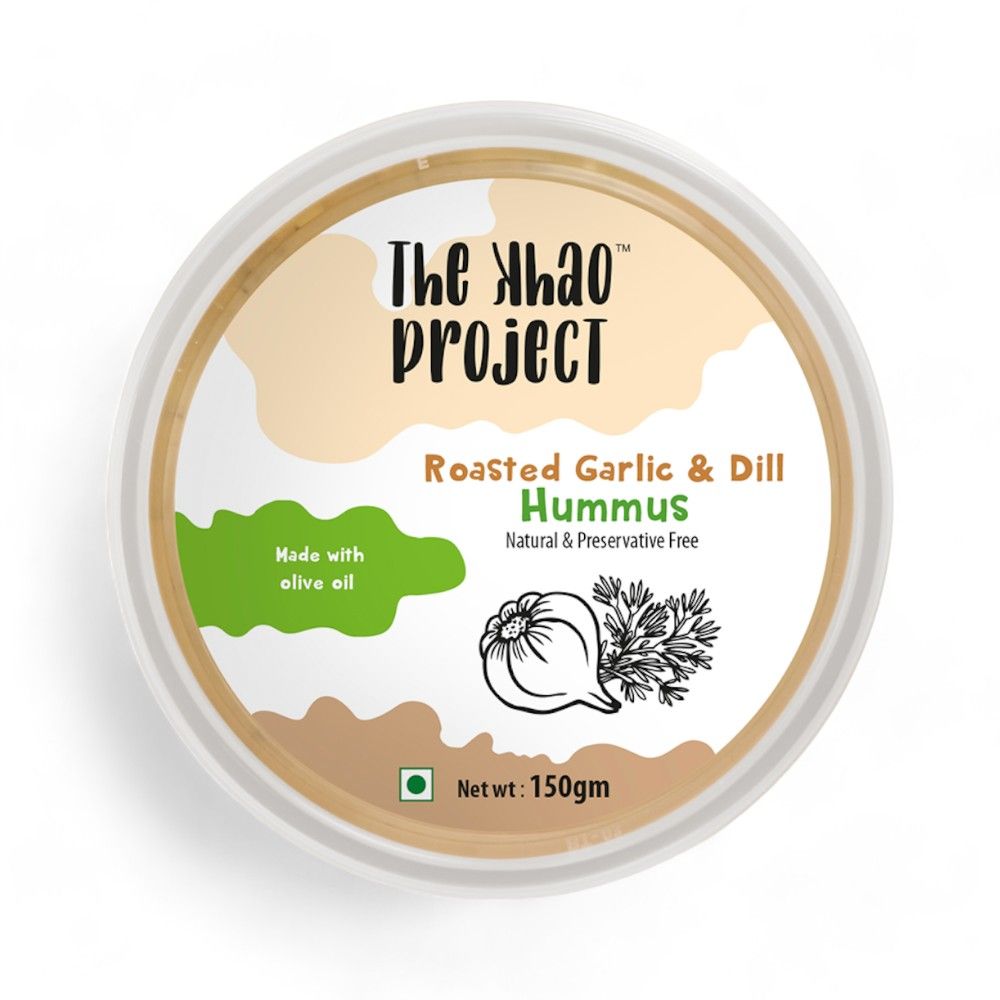 The Khao Project Roasted Garlic & Dill Hummus(150gms) & The Khao Project Parsley Jalapeno Hummus(150gms) Combo