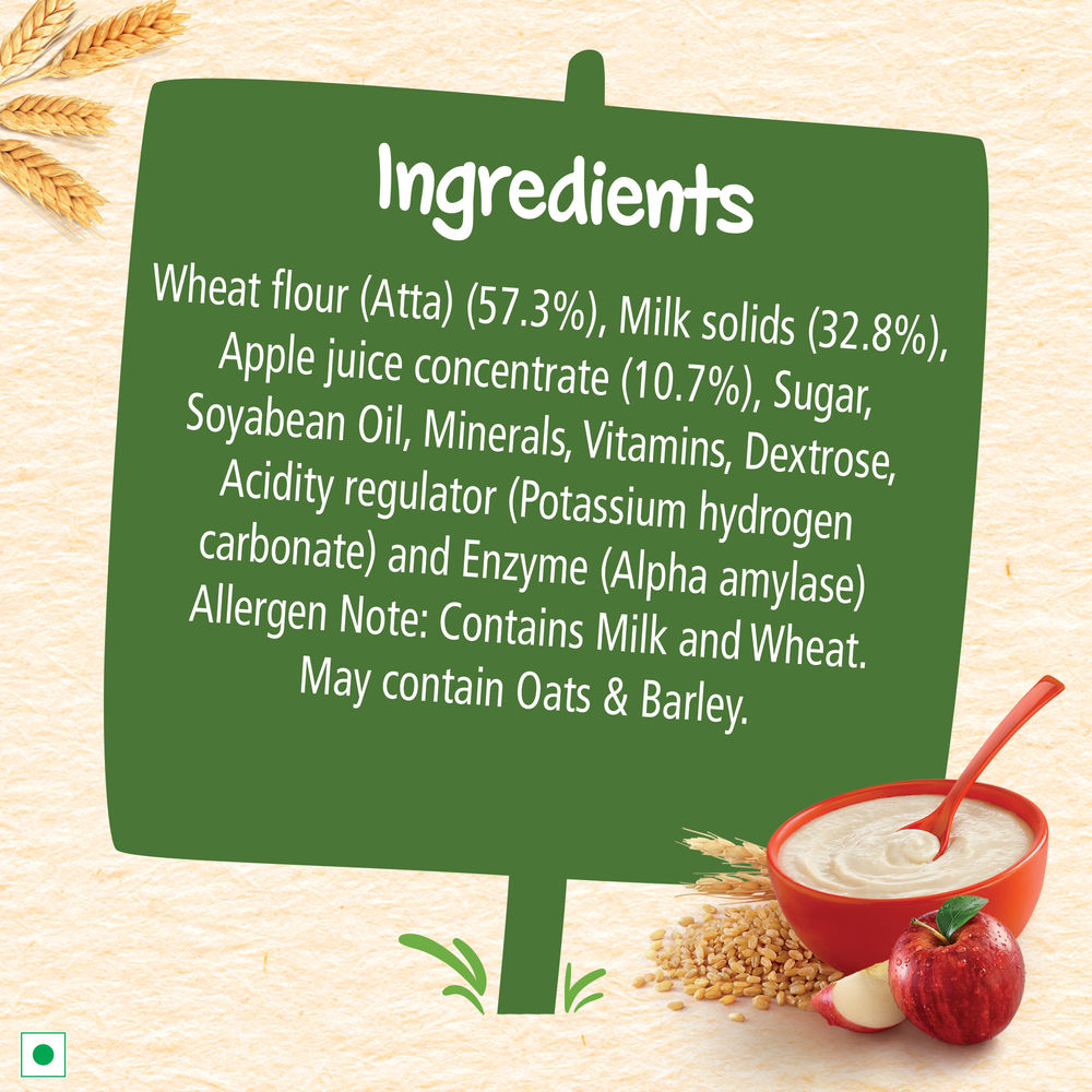 Nestle CERELAC Wheat Apple Baby Food Cereal (Source of Iron & Protein, 6 - 24 Months)