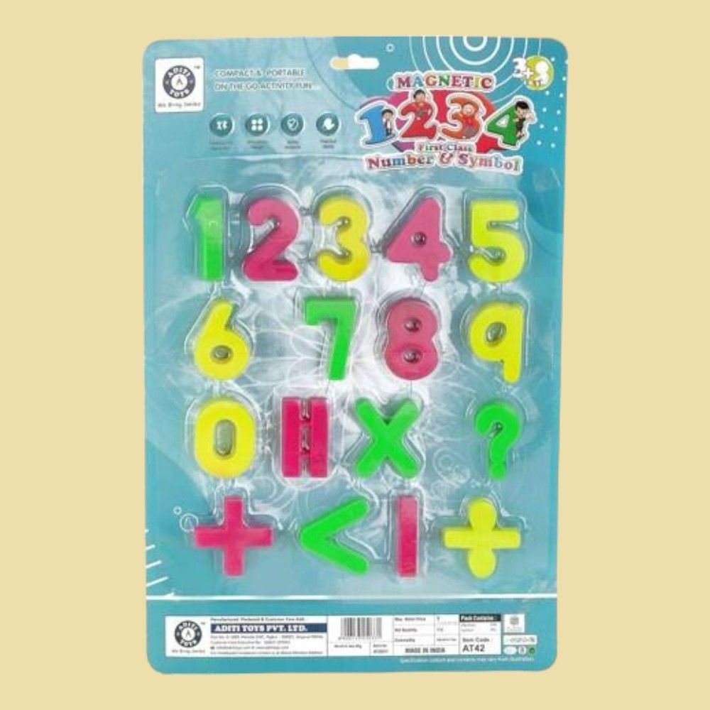 Aditi Toys Magnetic Numbers Board With Symbols - Assorted
