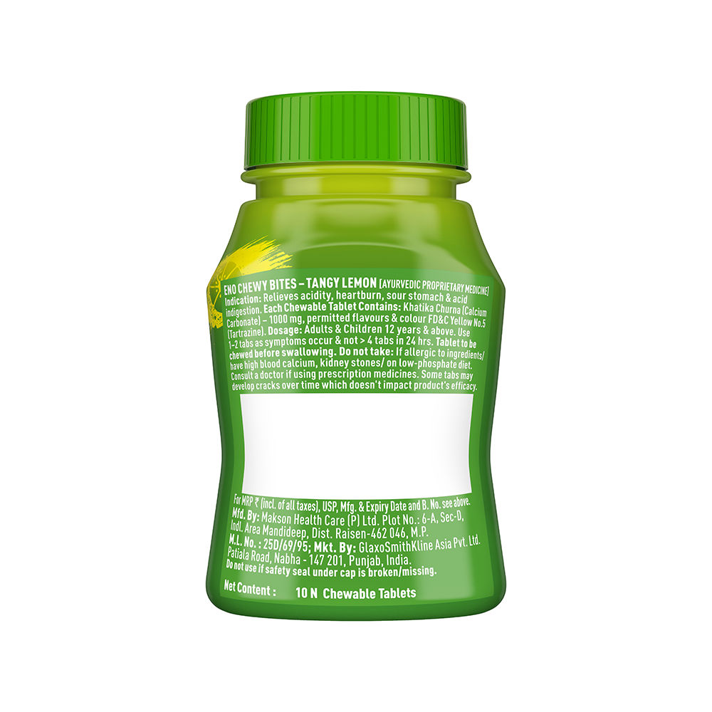 ENO Chewy Bites Tasty Chewable Antacid For Gentle & Effective Relief From Acidity Tangy Lemon Combo