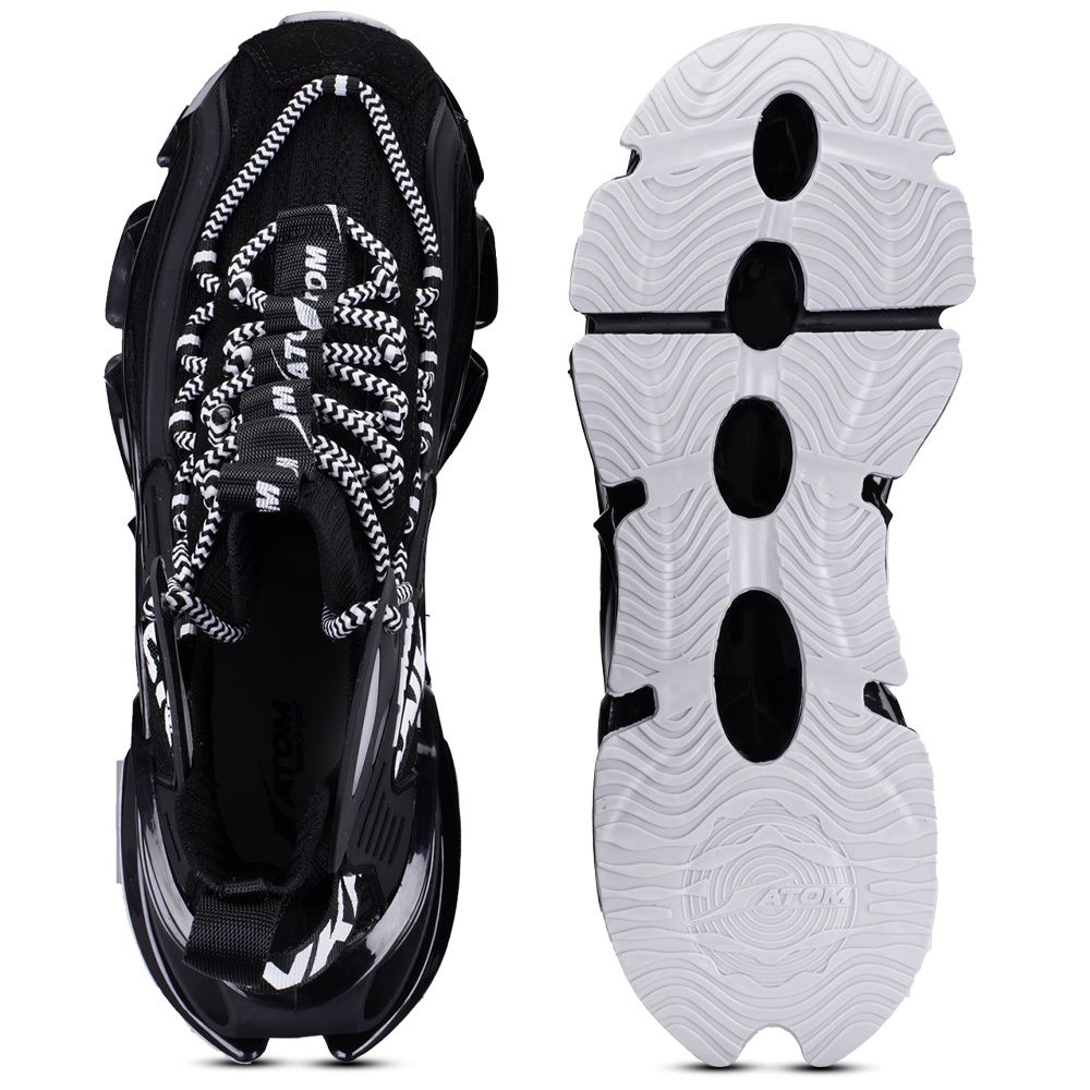 Atom Men's Alpha Predator Black Sneakers - UK 6