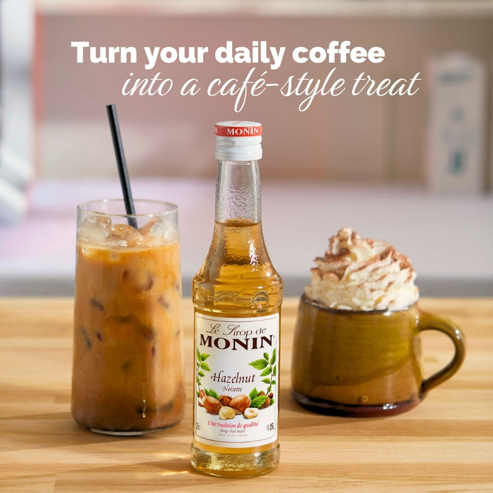 Monin Hazelnut NAT Syrup for Coffee,Shakes and Mocktails