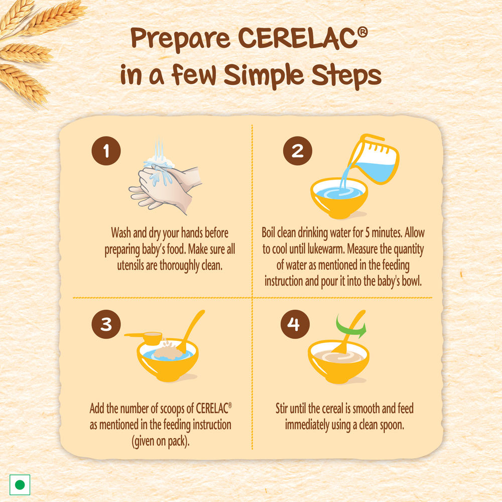 Nestle CERELAC Wheat Apple Baby Food Cereal (Source of Iron & Protein, 6 - 24 Months)
