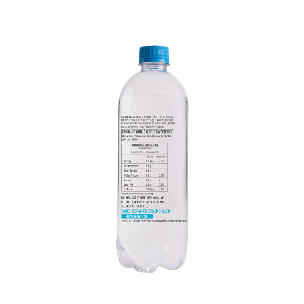 Jimmy's Zero Sugar Lime & Lemon Sparkling Water 600 ml X 2 Combo