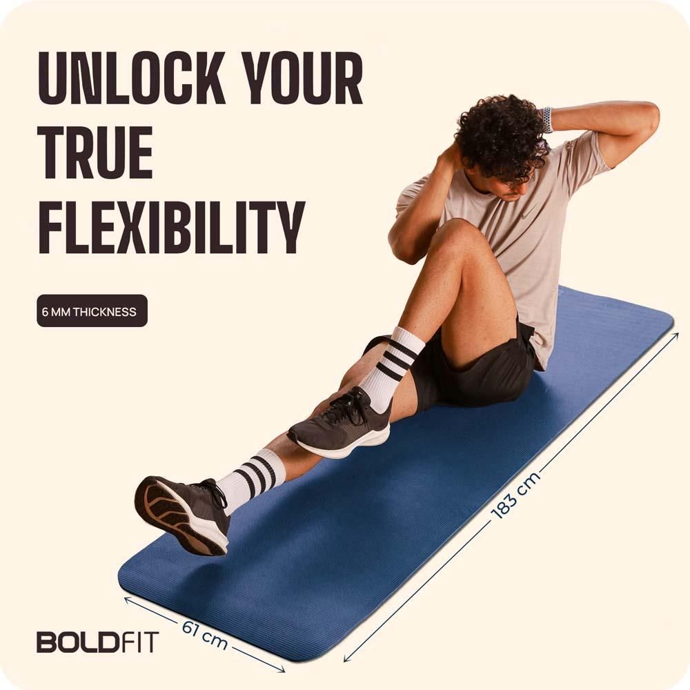 Boldfit Yoga Mat for Exercise - 4mm Thick, EVA Material - Assorted