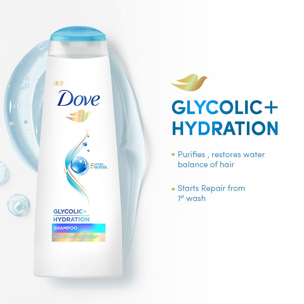 Dove Glycolic Hydration Xl Shampoo 650 ml X 2 Combo