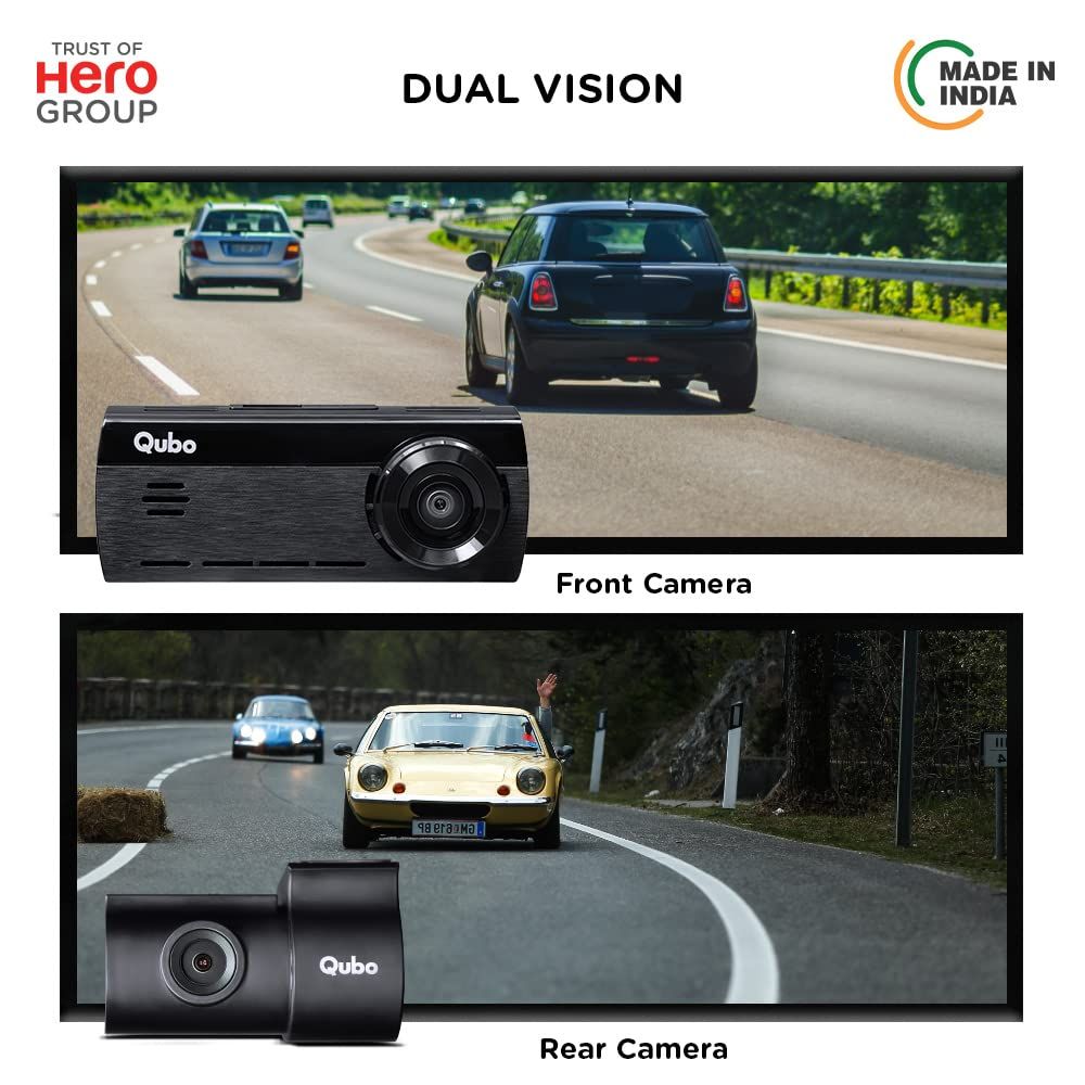 Qubo Dashcam Pro 4K + Rear Cam by Hero Group