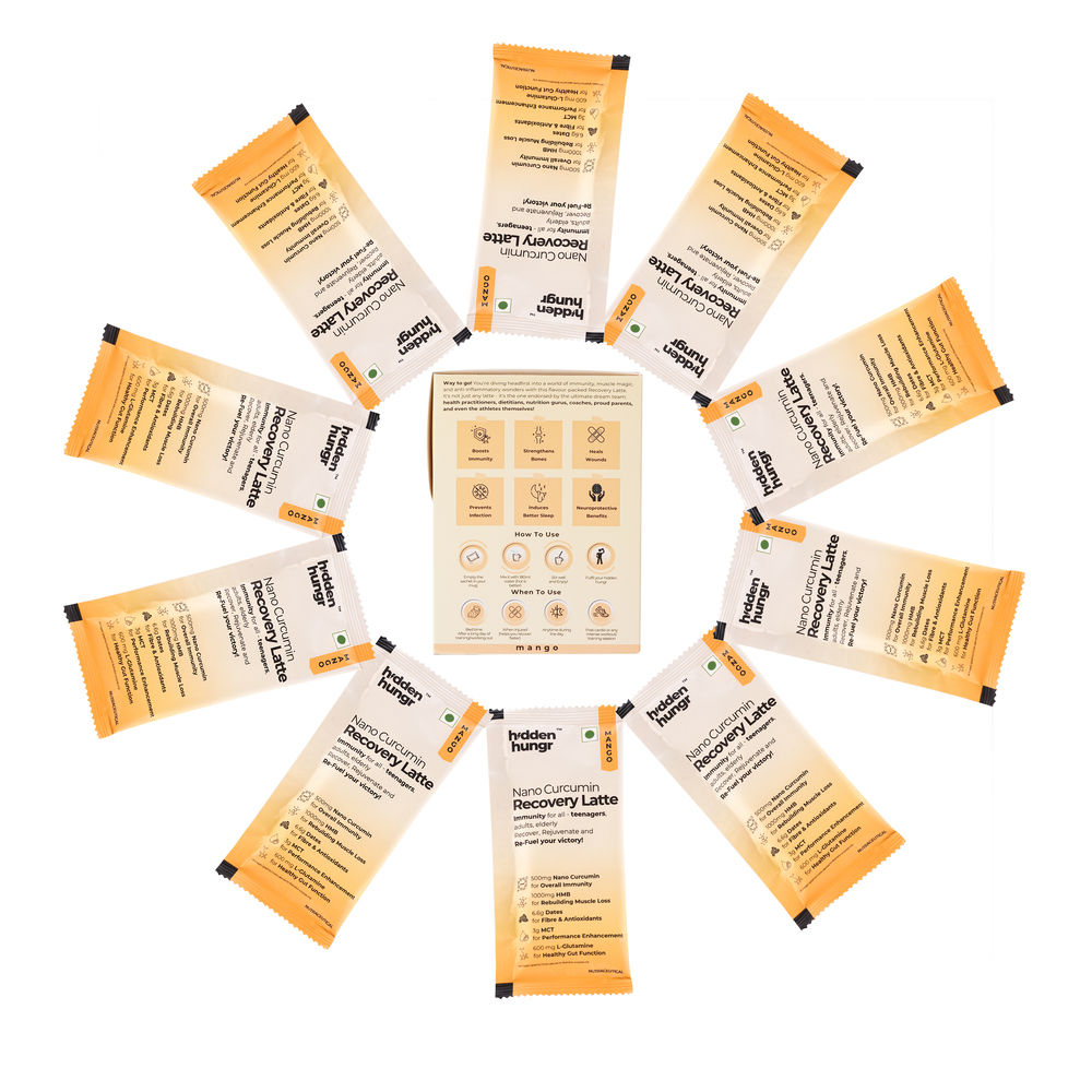 Nano Curcumin Recovery Latte - Mango (Pack of 10N Sachets)