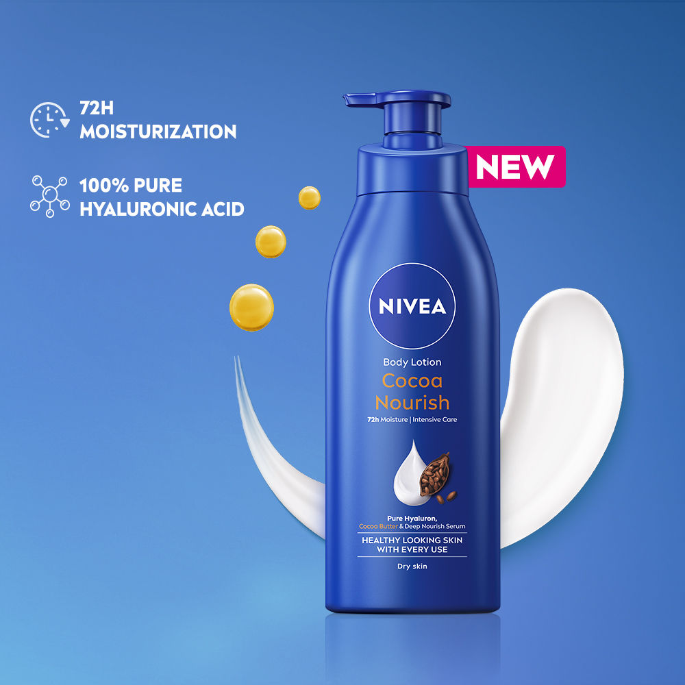 NIVEA Cocoa Nourish Body Lotion|Deep Moisture Serum|Non Greasy|Moisturiser For Very Dry Skin