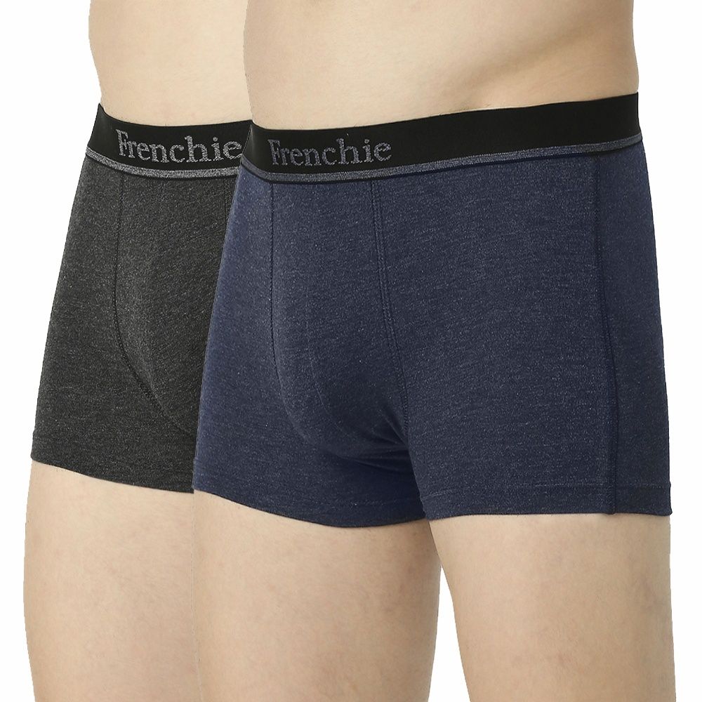 Frenchie Mens Trunks Elements | Pack of 2 | S | Grey Melange | Indigo Melange