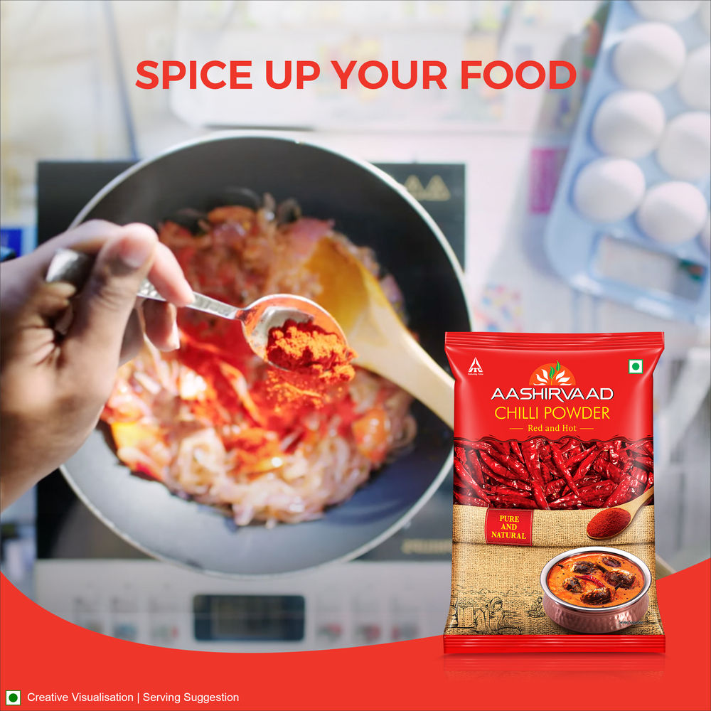 Aashirvaad Chilli Powder, Red Hot Chilli Powder with No Added Flavours and Colours