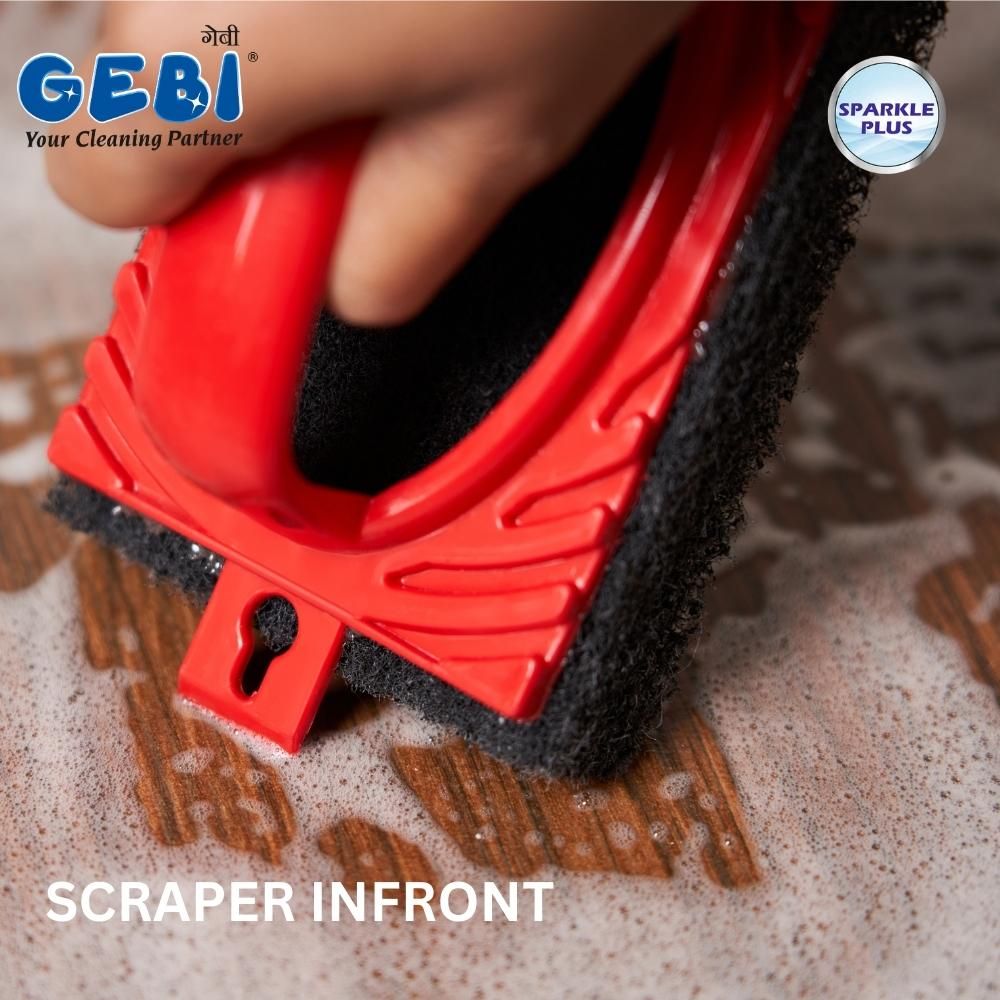 Gebi Sparkle Plus Commander Tough Scrubber Brush 1 pc Combo