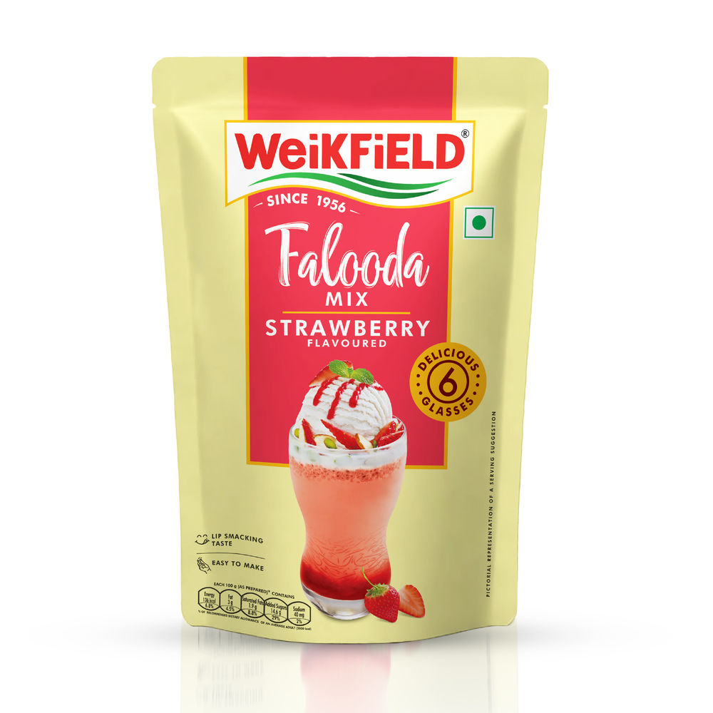Weikfield Falooda Mix Strawberry Flavour Pouch
