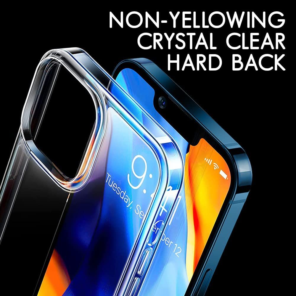 Sounce Shockproof Back Cover for iPhone 12-12 Pro | Scratch-Resistant | Military-Grade Protection, Transparent | MagSafe Compatible
